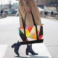 thumbnail image 4 of FORMRS Canvas Laptop Tote Bag for Women with 15.6" Computer Compartments Shoulder Handbag, Purple Triangles, 4 of 7