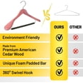 thumbnail image 4 of HARDW Cedar Hangers for Clothes - Extra Wide Wooden Hangers for Suits, Coat, Dress & More - Non Slip Foam Padded Bar with 360° Swivel Hook, Aromatic American Cedar Wood Hanger - Pack of 5, 4 of 8