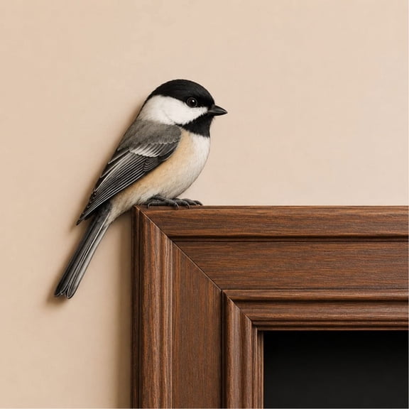 Lucahom Wooden Bird Door Topper, Adorable Bird Shape Corner Decor, Handcrafted Collection for Doorways, Shelves & Frame Corners, Gift for Nature & Birds Lovers