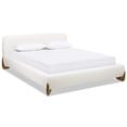 thumbnail image 4 of Queen Size Platform Bed with Plush Boucle Headboard, Modern Upholstered Frame and Wood Legs, No Box Spring Needed, 4 of 10