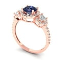 thumbnail image 2 of Clara Pucci 14K Rose Gold 1.46ct BlueSapphire Three-Stone Ring for Women, 2 of 8