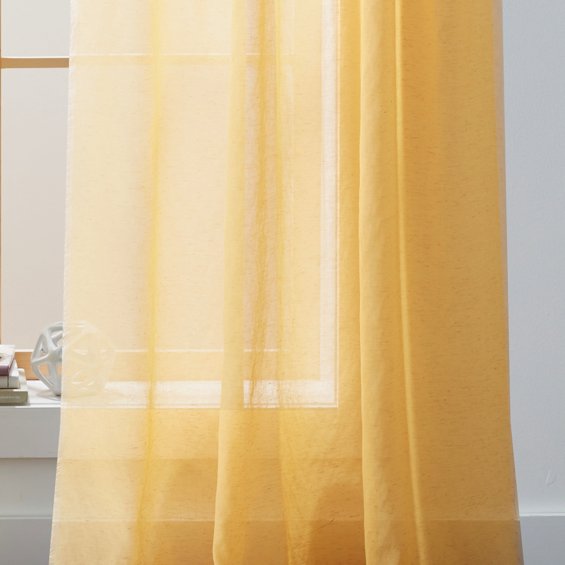 Better Homes & Gardens Solid Fringe Rod Pocket Single Curtain Panel, Golden Curry, 50 in x 108 in