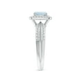 thumbnail image 3 of Angara Natural 0.88 Ct. Aquamarine with Diamond Halo Ring in 14K White Gold for Women (Ring Size: 12), 3 of 9