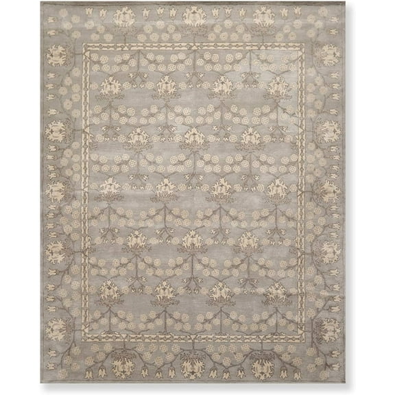 Artcore William Morris Tradition Handmade 100% Wool Rug – Silver – 3x5