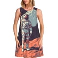 thumbnail image 1 of Balery Astronaut With American Flag Vestidos de verano para mujer con estampado: vestido holgado sin mangas, vestido playero informal y cómodo para días calurosos., 1 of 7