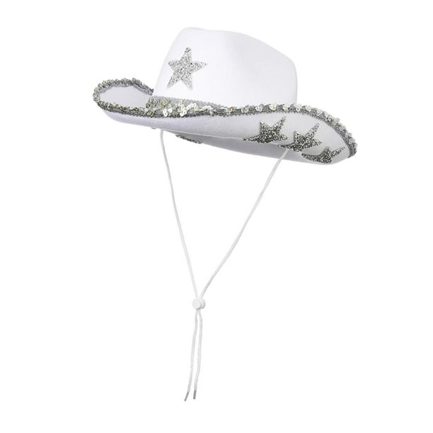 Sombrero de vaquero occidental, sombrero de fiesta, gorra de ala ancha, accesorio de novia, sombrero de copa de jazz, vaquera blanco