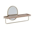 thumbnail image 2 of Linon Kenwood Center Mirror Wall Shelf, Gold Iron Frame with Brown Finish, 2 of 9