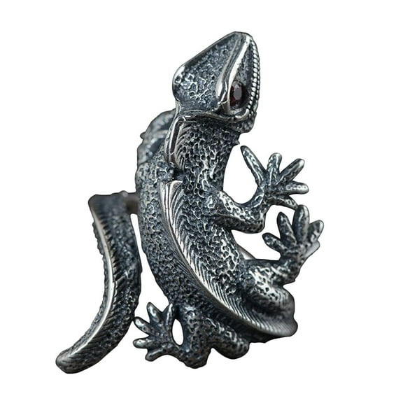 Retro Long Tail Lizard Wrap Ring Animal Ring Jewelry Costume Accessory for Women Men
