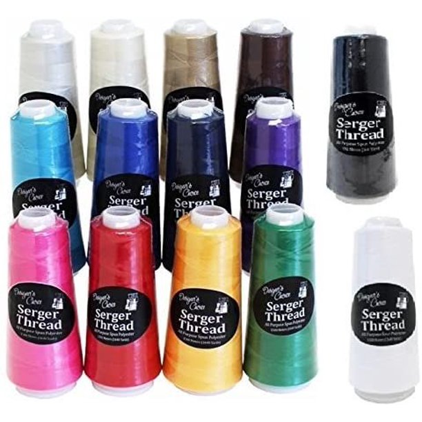 Serger Quilting Embroidery Thread Cones 1500M Bundle of 14 Assorted