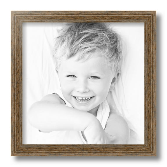 ArtToFrames 12x12 Inch Brown Picture Frame, This Brown Wood Poster Frame is Great for Your Art or Photos, Comes with Regular Glass (4717)