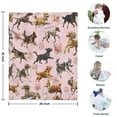 thumbnail image 4 of Dogs with Pioneer Flower Blanket,Comfortable Soft Flannel Throw Blanket,All Season,Warm Lightweight Blankets for Sofa Bed Couch Living Room Chair,30"x40", 4 of 4
