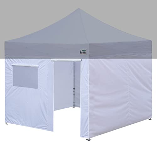 Eurmax USA Murs Zippés Complets pour 10 x 10 Facile Pop Up Tente Canopy, Enclos Kit de Paroi Latérale avec Rouleau de Maille Fenêtre et Porte 4 Murs Seulement, Non Compris le Cadre et le Dessus (Blanc)