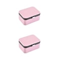 thumbnail image 4 of Guardurnaity Joyero PU Exhibición de regalo Caja de color sólido Hallazgos Medallón Collar Organizador Soporte multifunción Niñas Rosa Rosa 8*6 2piezas, 4 of 6