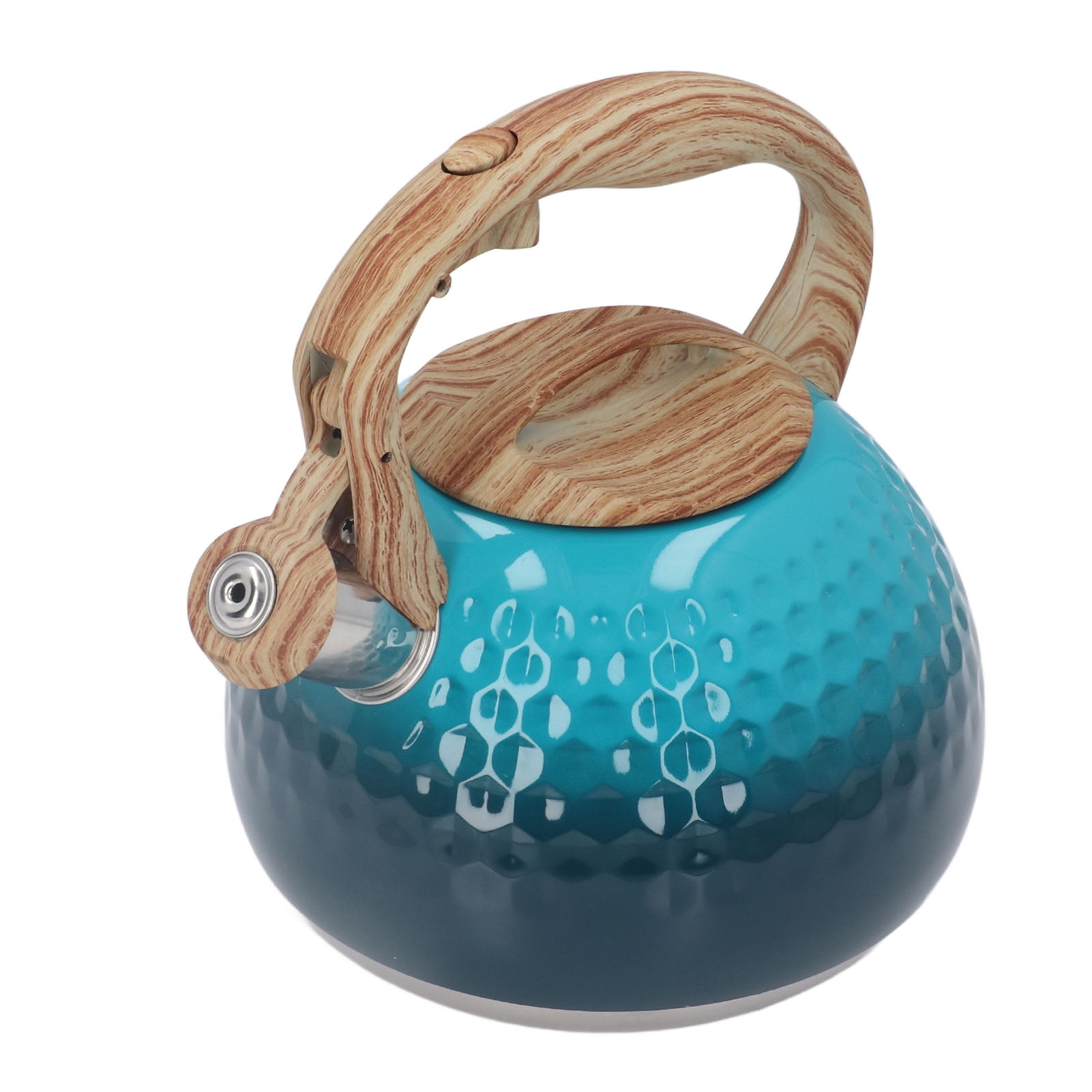 Stovetop Teapot, Stainless Steel Rustproof Gradient Blue Whistling Tea Kettle For Induction