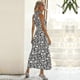 thumbnail image 2 of Summer Ladies Dress French Halter Neck Sleeveless Slit Print Sexy Dress, 2 of 5