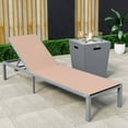 thumbnail image 2 of LeisureMod Marlin Modern Grey Aluminum Outdoor Patio Chaise Lounge Chair with Square Fire Pit Side Table Perfect for Patio, Lawn, and Garden, 2 of 21