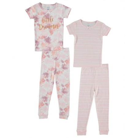 

Cutie Pie Dreamers Baby Girl & Toddler Girl 4PC Tight Fit Cotton Sleep Set Size 12M-4T