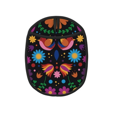

Qekee Colorful Floral2 Pattern Silicone Pot Holders Oven Mitts Heat Resistant Hot Pads Non Slip Pot Holder Towel Cloth Interior Lining