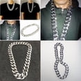 thumbnail image 6 of Necklaces & Pendants Funny Silver Necklace for Men Women - 80s 90s Hop Style Punk Shooting Prop Jewelry Accessory, 70 cm, Silver M, 6 of 9