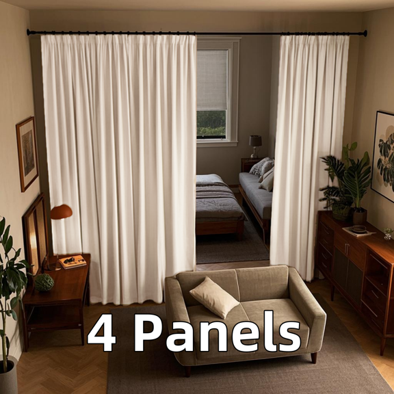 Velvet Curtains with Rod Pocket for Divide Room, Thermal Insulated Super Soft Privacy Noise Reducing Light Filtering Velvet Drapes for Door Curtains, 4 Panels