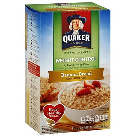Quaker Banana Bread Instant Oatmeal, 12.6 oz, (Pack of 12 ...