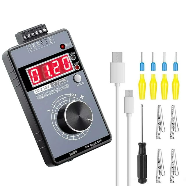 NATEFEMIN 0-10V/0-22mA Current Voltage Signal Generator Accuracy 0.01 One-Key Switch Digit LCD Display