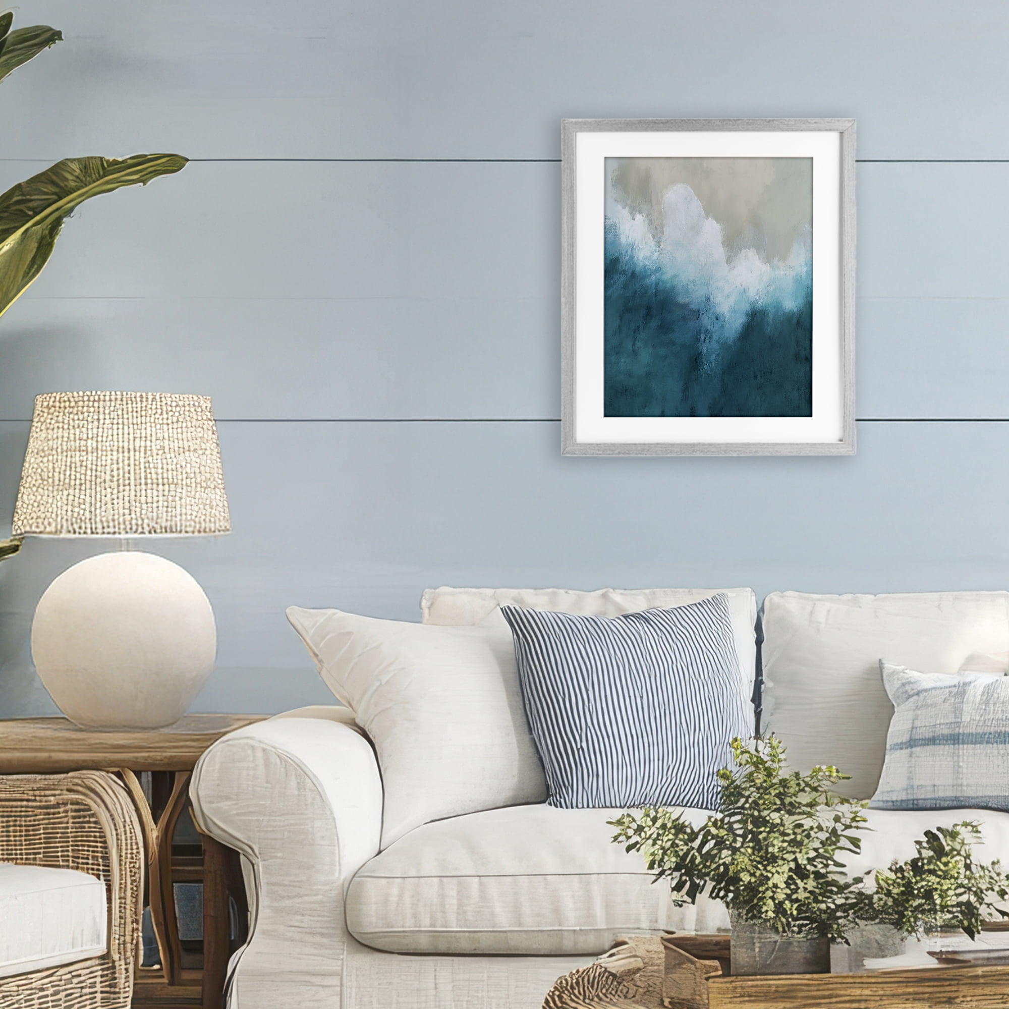 Stupell Industries Aerial Tide Abstraction Gray Framed Print Under Glass, design by Denise Brown