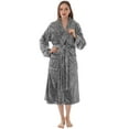thumbnail image 6 of PAVILIA Premium Womens Plush Soft Robe Fluffy, Warm, Fleece Sherpa Shaggy Bathrobe (L/XL, Gray), 6 of 7