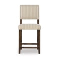 thumbnail image 3 of Linon Brook Full Back Wood Counter Stool, 24" Seat Height, Brown Finish with Linen Fabric, 3 of 9