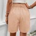 thumbnail image 7 of Puntoco Shorts for Women Trendy Summer Elastic High Waisted Wide Leg Casual Short Loose Cuffed Hem Work Trouser Shorts Beige-A M(M), 7 of 7