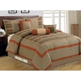 thumbnail image 1 of 11-Pc Desert Canyon Breeze Chenille Comforter Curtain Set King Rust Olive Taupe Khaki, 1 of 4