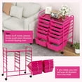 thumbnail image 5 of PRZL 12 Drawer Rolling Storage Cart Tools Scrapbook Paper Office School Organizer (Hot Pink), 5 of 18