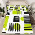 thumbnail image 5 of jejeloiu Vintage Striped Print Bed Sheets,Modern Abstract Art King Sheets,Green Geometric Circle Sheet Set For Kids,Luxury Bedroom Decor,4-Piece, 5 of 7