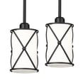 thumbnail image 2 of Osimir Glass Pendant Lights Kitchen Island, 2 Pack Modern Black Pendant Light Fixtures with Frosted Glass and Rod, Mid Century Cage Pendant Light for Kitc, 2 of 9