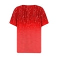 thumbnail image 4 of WEANT Women's Plus Size Tops Dressy Womens Button Down Neck Blouses Dressy Casual Short Sleeve Graphic Print Oversized Tshirts for Women Outfits for Women 2024 Red 2XL, 4 of 4
