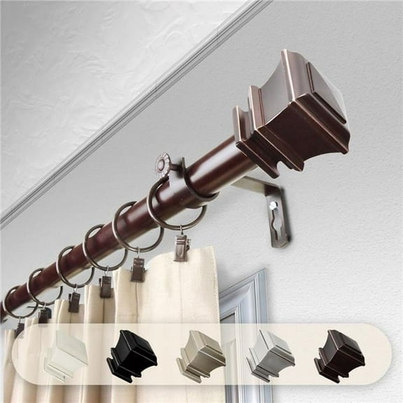 1 in. Dia. Michel Curtain Rod, Bronze - 48-84 in.