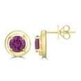 thumbnail image 2 of Gemistry 1.06 Ct Round Rhodolite Stud Earrings in Sterling Silver, 2 of 8