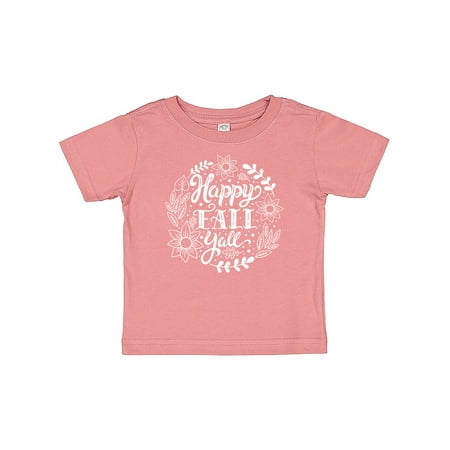 

Inktastic Happy Fall Y all with Wreath Leaves and Laurels Gift Baby Boy or Baby Girl T-Shirt