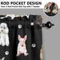 thumbnail image 5 of Dog Print Kitchen Curtains 36 Inch Short - 3 Panel Set, Cute Puppy & Floral Design, Rod Pocket Pet Lover Curtains 100% Polyester, Paw & Bone Pattern for Kitchen, Living Room, Bedroom, Easy Wash, 5 of 6