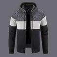 thumbnail image 3 of YLSDY Men's Fashion Hooded Zipper Cardigan Sweater Long Sleeve Knitwear Striped Color Block Warm Pullover Jacket Navy XXL, 3 of 7