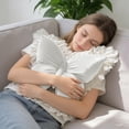 thumbnail image 4 of Butterfly Shaped Throw Pillow - White - 55x55cm Velvet Cushion with Lace Trim, Elegant Decorative Pillow for Sofa, Bed & Living Room (1pc), 4 of 4