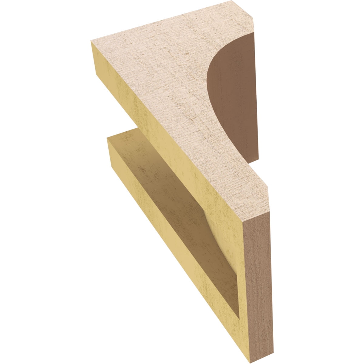 4"W x 4"D x 8"H Wide Legacy Rough Cedar Woodgrain TimberThane Corbel, Primed Tan