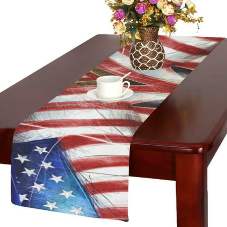 

MYPOP Vinatge American Flag Table Runner 14x72 inch For Dinner Parties Events Home Decor