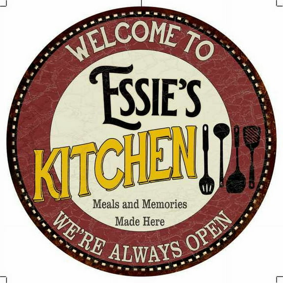 Essie's Kitchen 12" Round Metal Sign Bar Game Room Wall Déco 200120040476