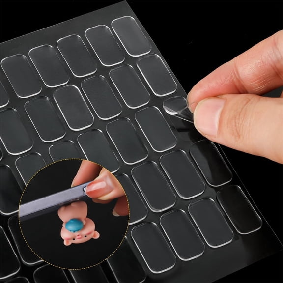 Clear Sticky Tack Putty,Removable Gel Glue Putty Double Sided Sticky,Dots 0.79"x0.39" Strong Adhesive Putty for Wall Hanging Pictures Poster Museum Card Crafts