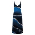 thumbnail image 4 of Dark Royal Blue Vneck Spandex Sundress for Women Summer Fall Sleeveless Slip Marble Graphic Maxi Long Loose Fit Casual Dress Sundress Women 2025 Clothing Country Concert 3XL, 4 of 4