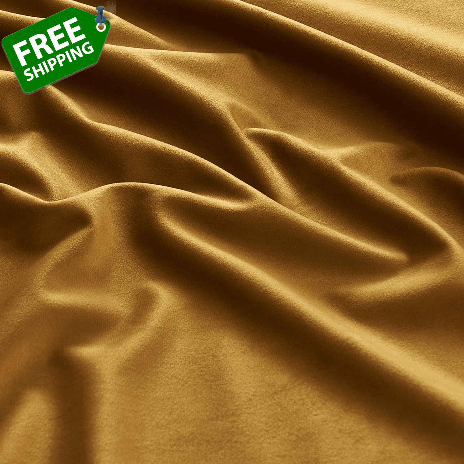 Gold Blackout Velvet Curtains 84 Inches - Super Soft Theater Velvet Curtains - I