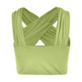 thumbnail image 4 of Gibobby Tops Top Crop Chaleco Halter Out Crisscross Cut Solid Tank Wrap Mujer Blusa de mujer(Verde de menta,G), 4 of 5