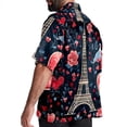 thumbnail image 3 of Eiffel Tower Valentine's Day Men's Casual Hawaiian Shirts, Printed Button Down Short Sleeve Summer Beach Tops with Spread Collar - Unisex, 3 of 6