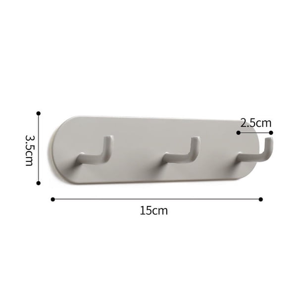 Zhuge Gancho adhesivo de hierro forjado de 6 piezas, sin necesidad de perforar, adhesivo fuerte para ganchos de cocina y baño detrás de las puertas (gris, tres ganchos)